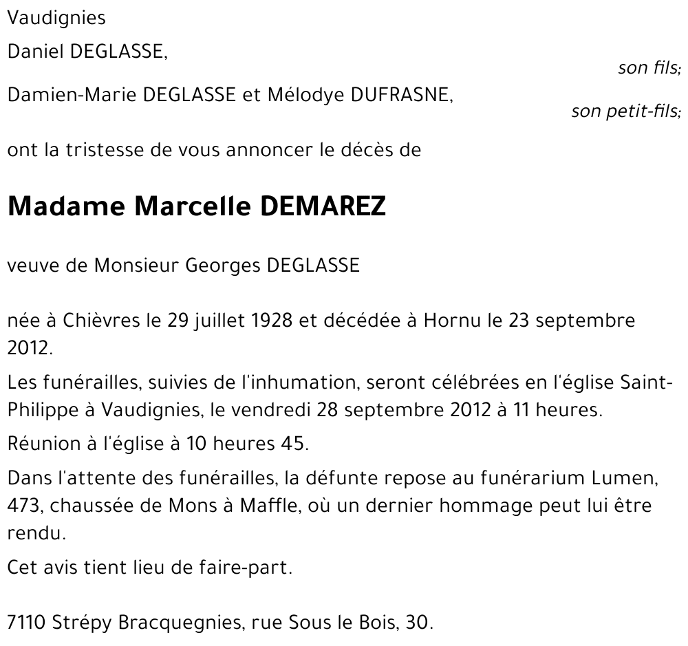 MARCELLE DEMAREZ