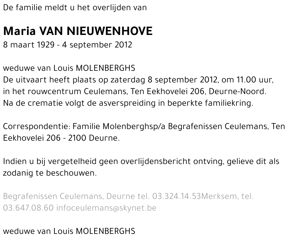Maria Van Nieuwenhove