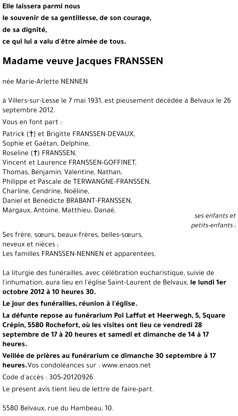 Marie-Arlette NENNEN