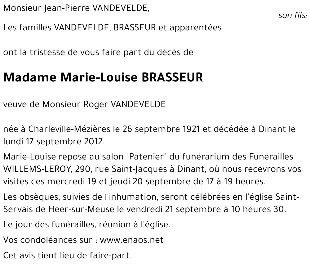 Marie BRASSEUR