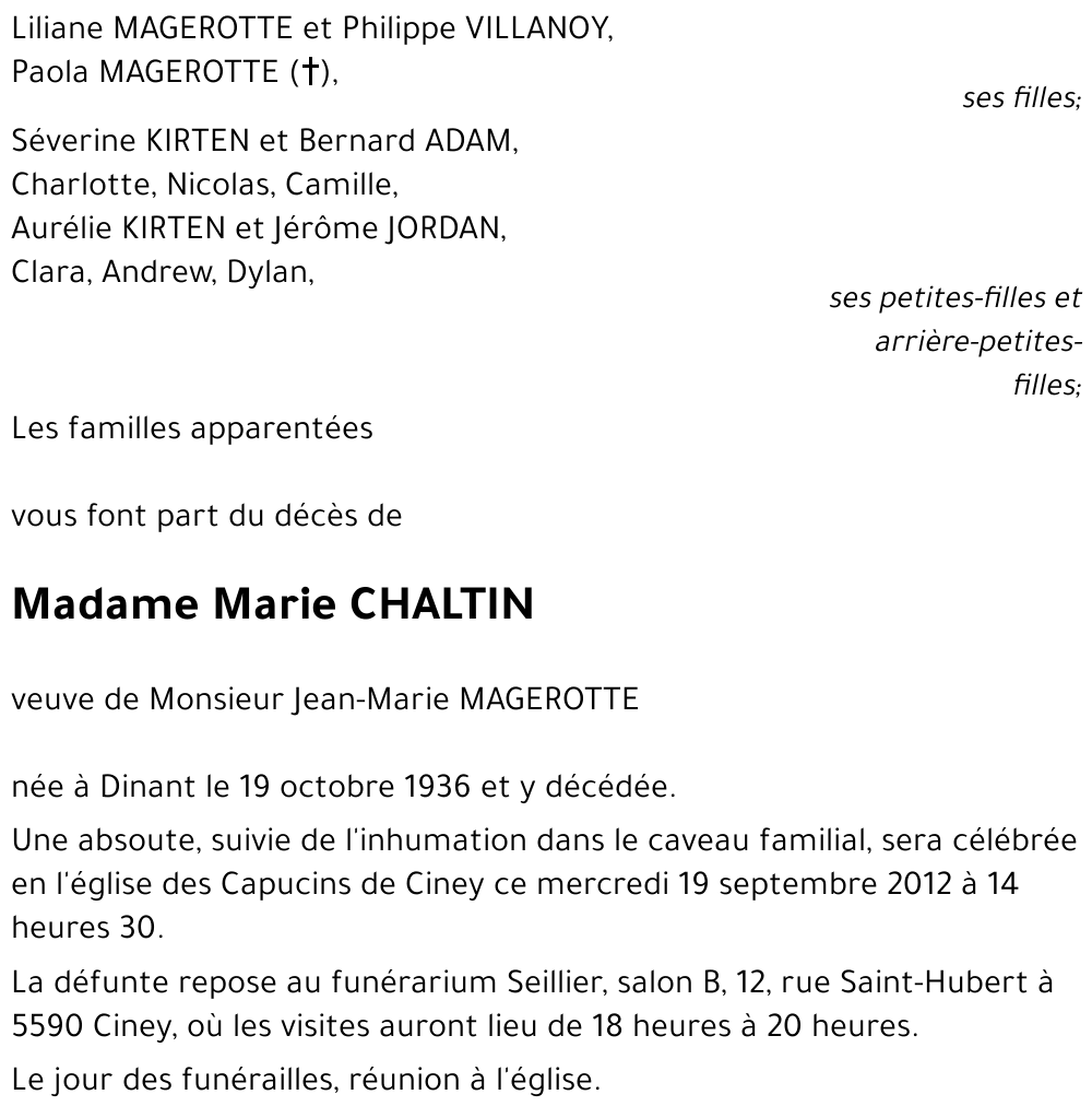 Marie CHALTIN