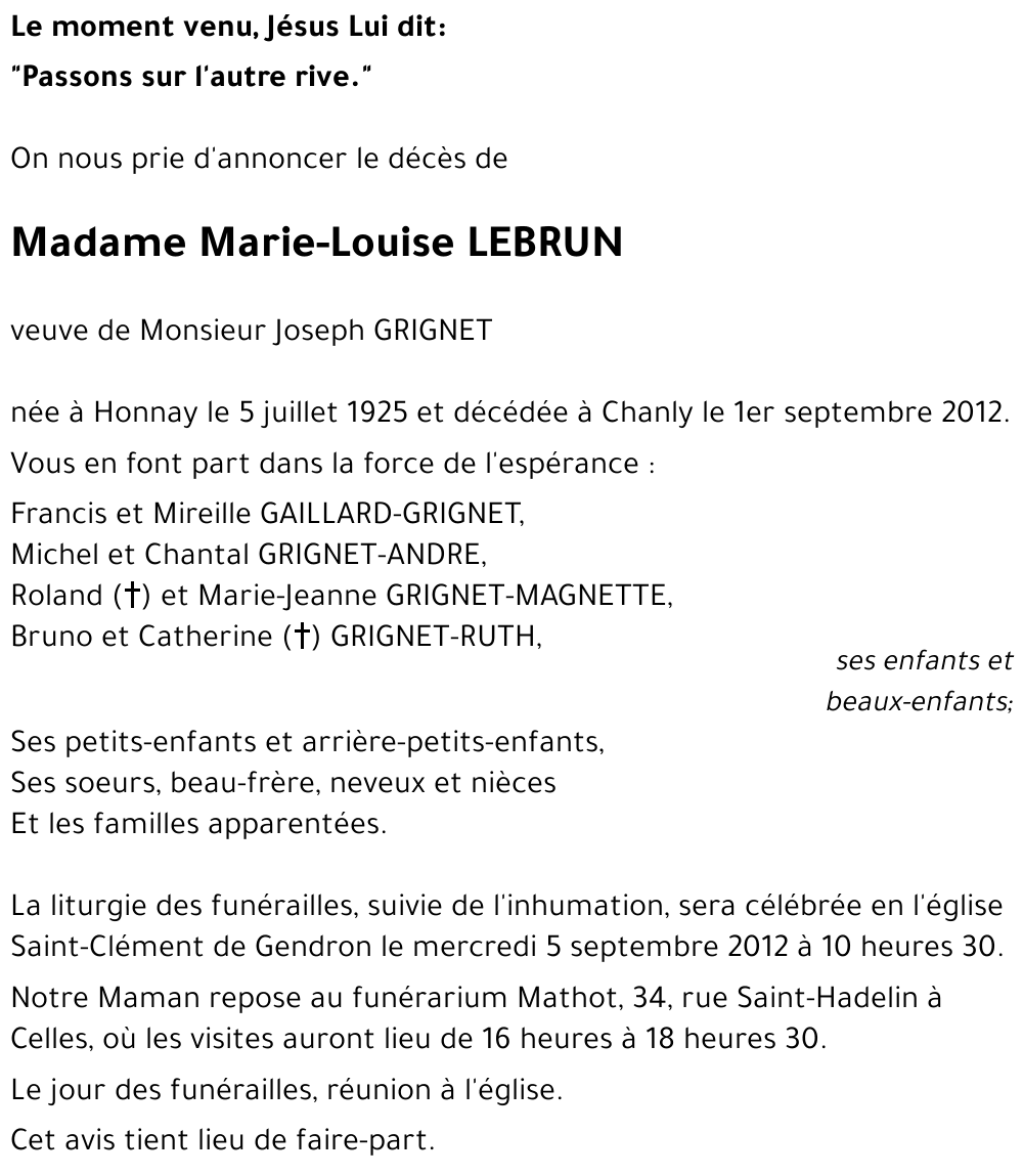 Marie-Louise LEBRUN