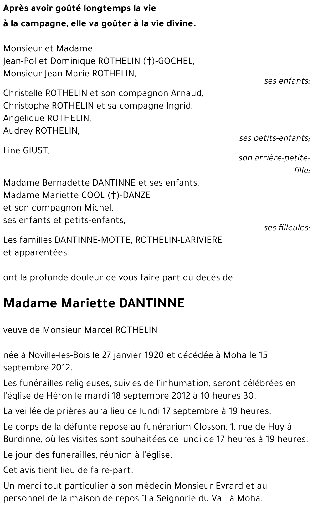 Mariette DANTINNE