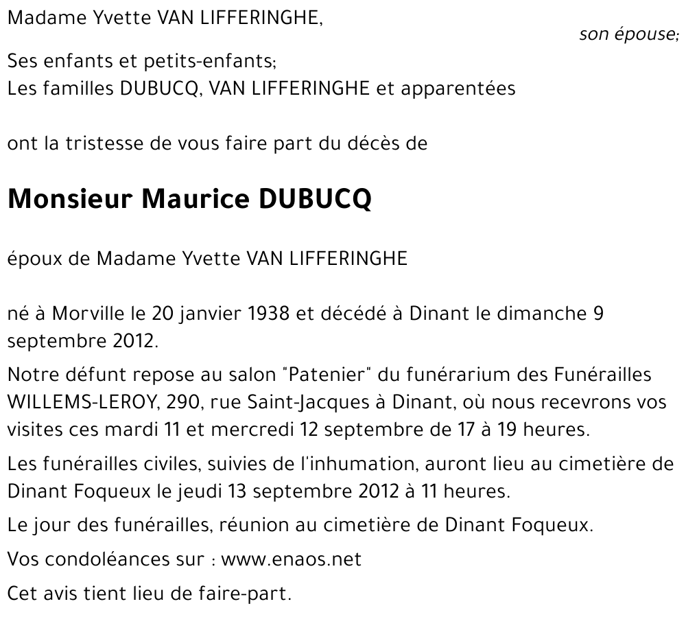 Maurice DUBUCQ