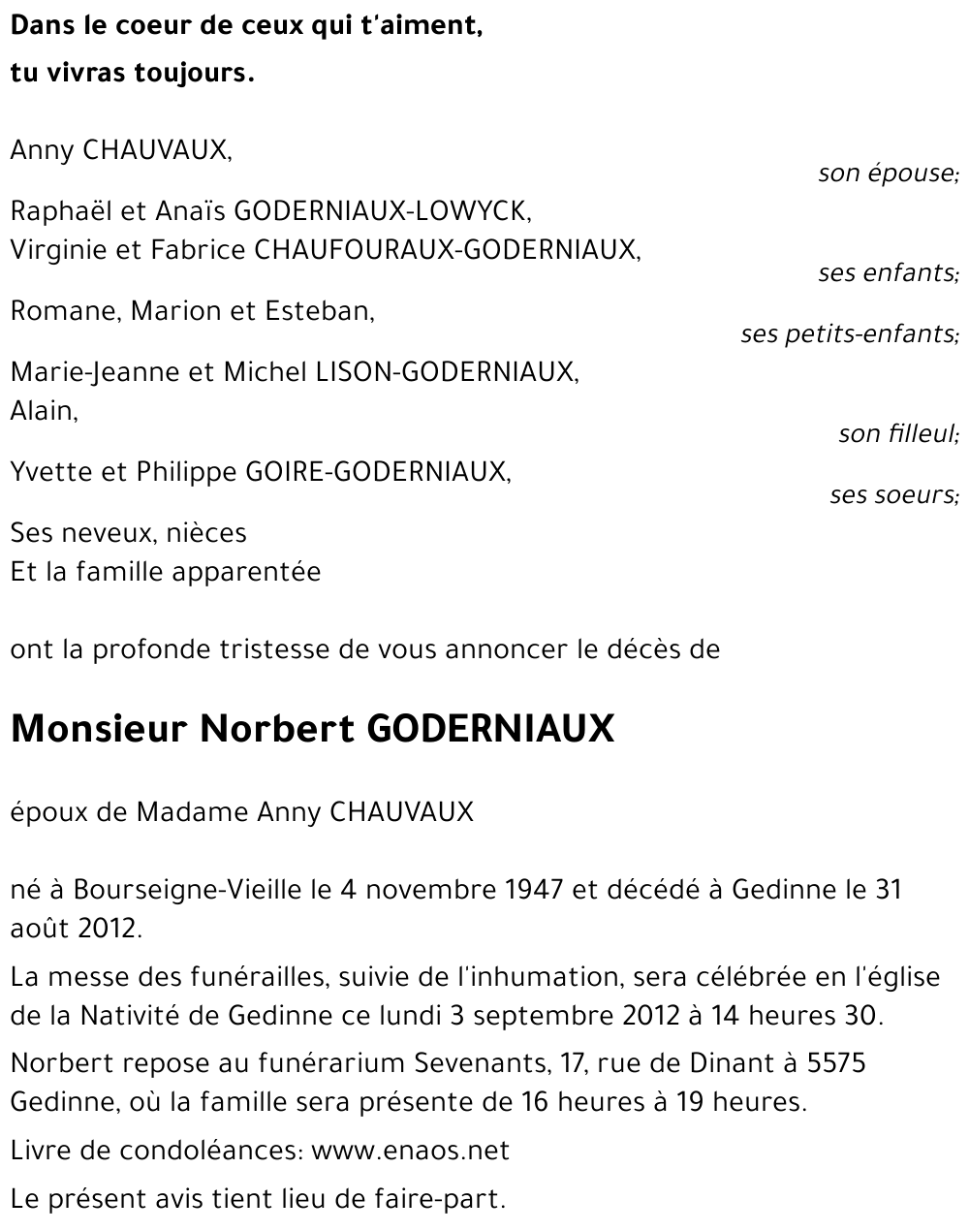 Norbert GODERNIAUX