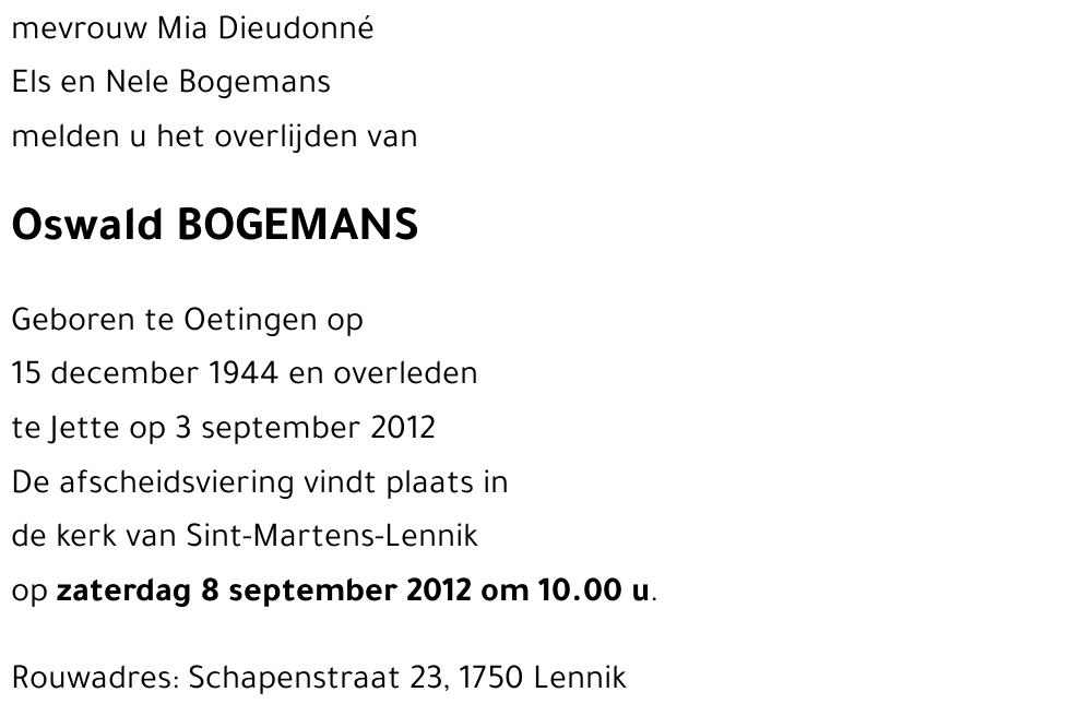 Oswald BOGEMANS
