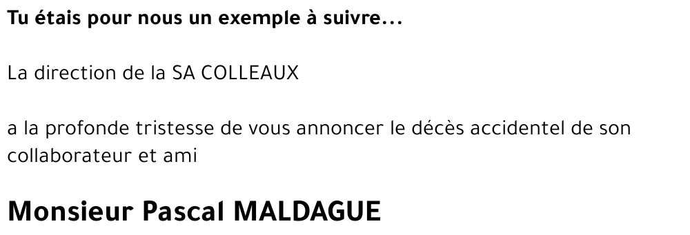 Pascal MALDAGUE