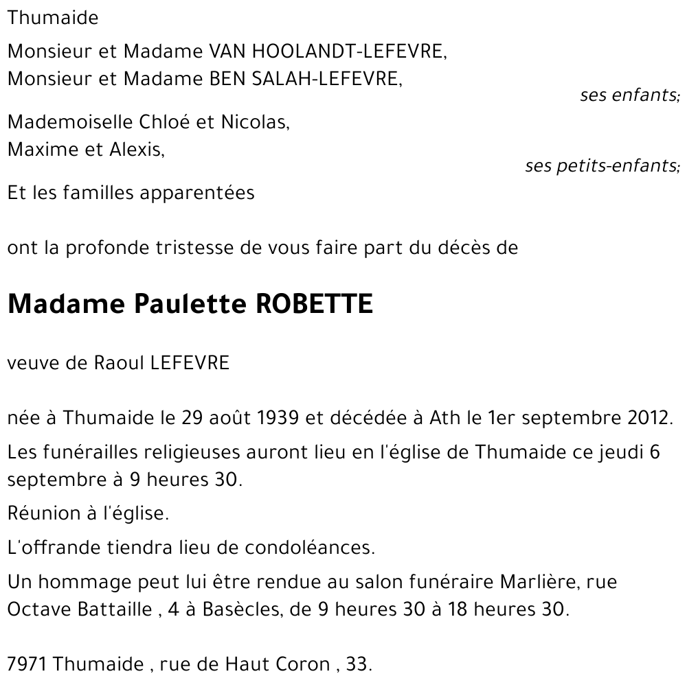 Paulette ROBETTE