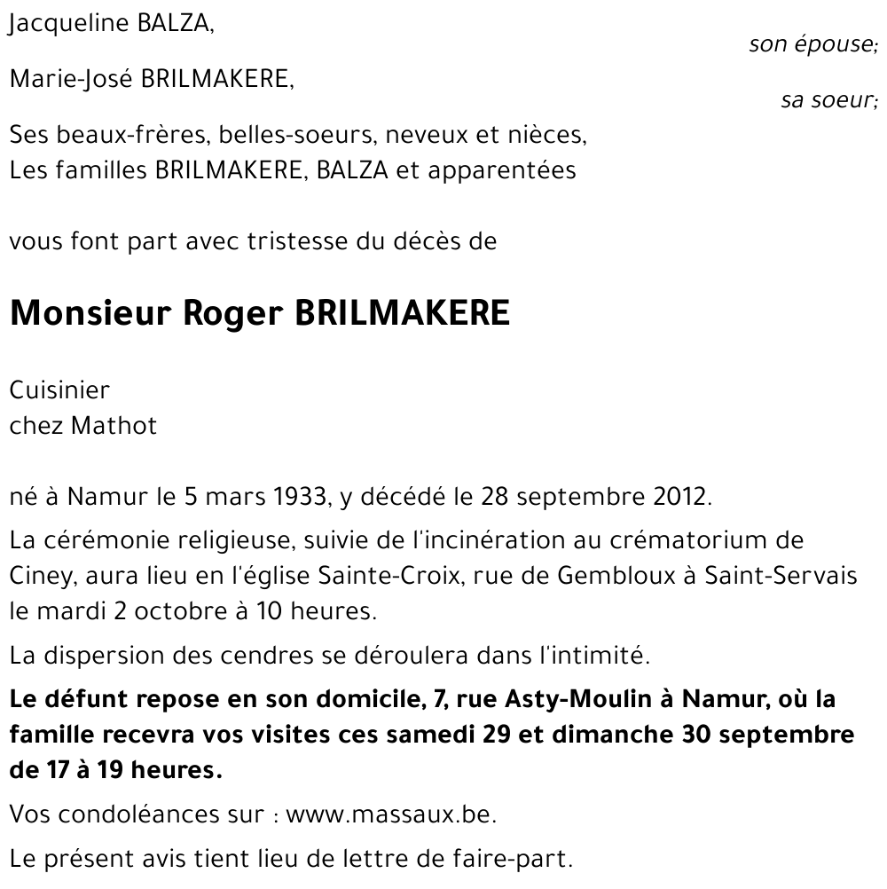 Roger BRILMAKERE