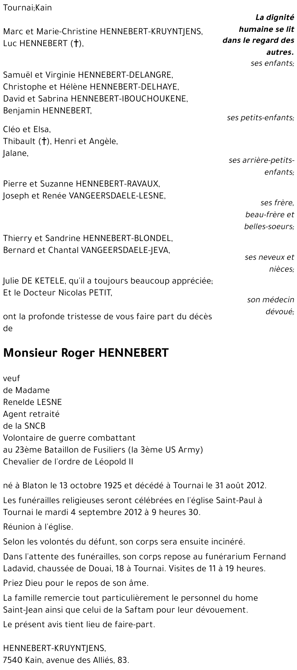 Roger HENNEBERT
