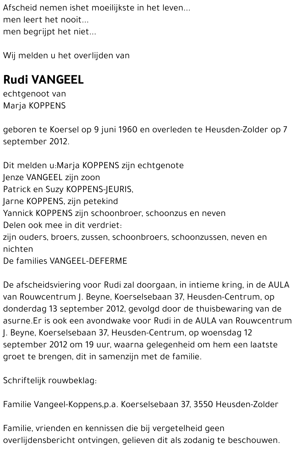 Rudi Vangeel