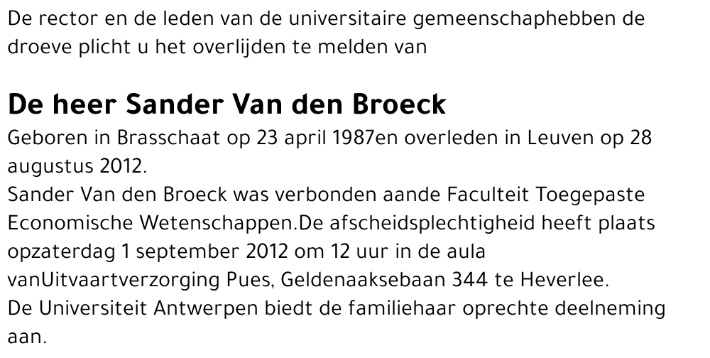 Sander Van den Broeck