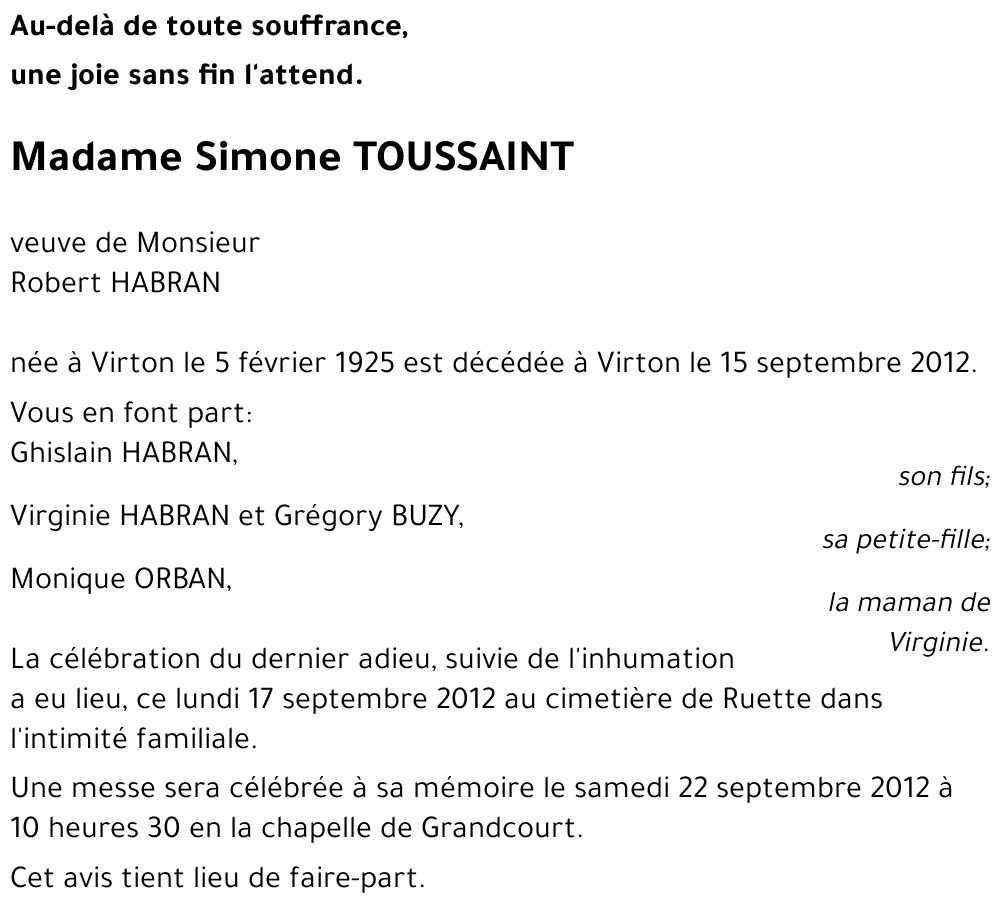 Simone TOUSSAINT