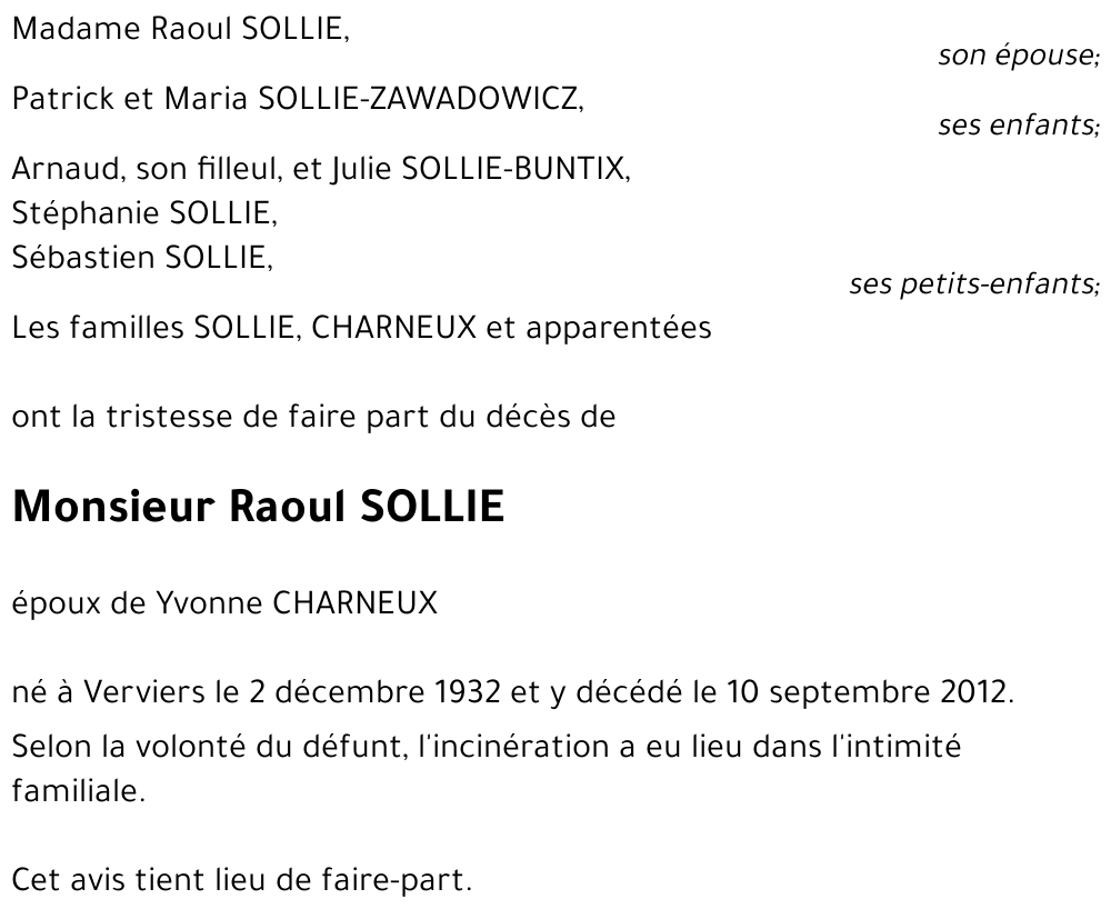 SOLLIE Raoul