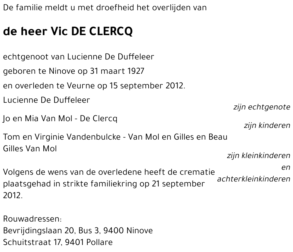 Victor DE CLERCQ