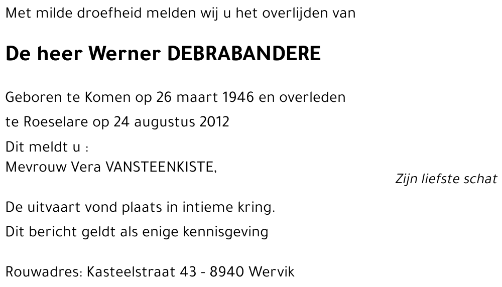 Werner DEBRABANDERE