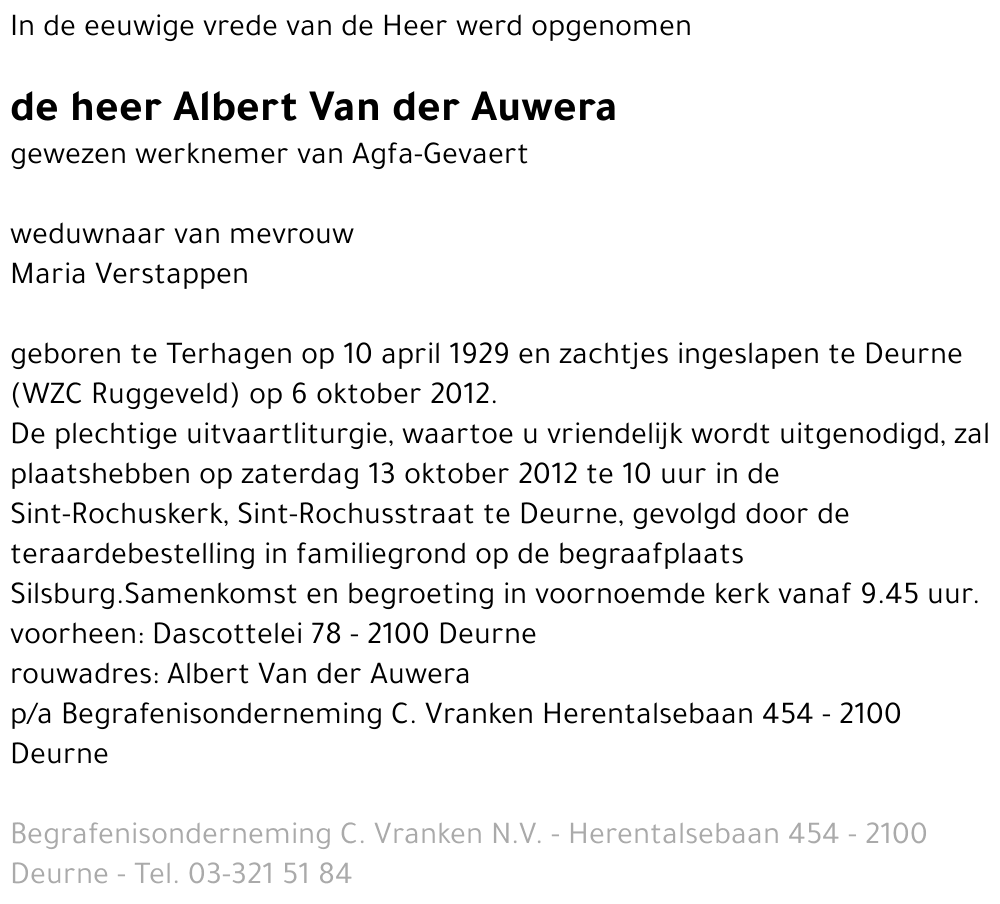Albert Van der Auwera