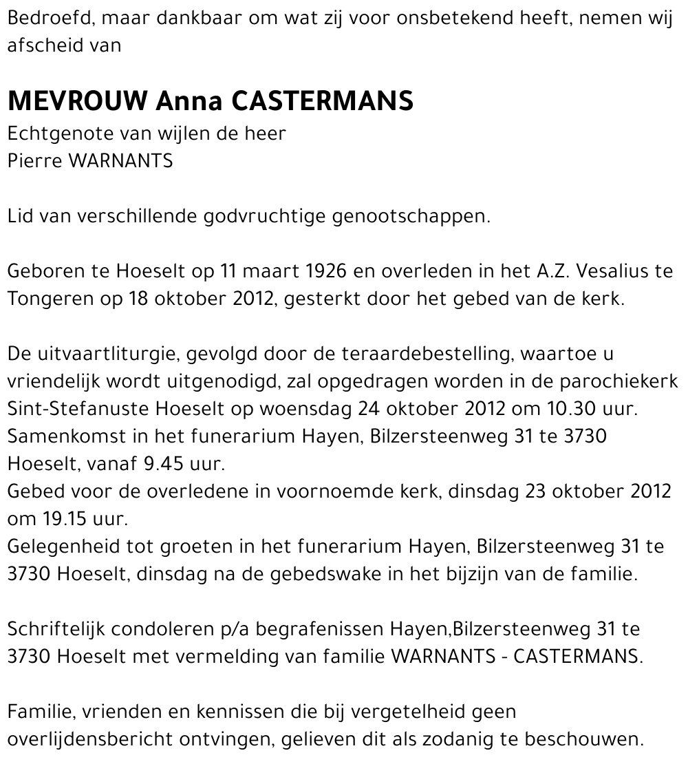 Anna CASTERMANS