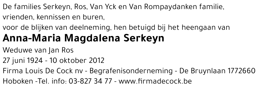 Anna-Maria Magdalena Serkeyn