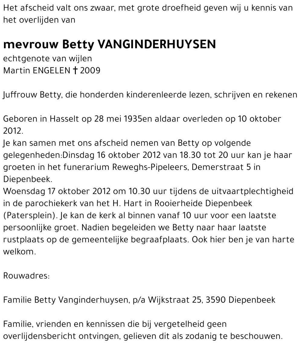 Betty Vanginderhuysen