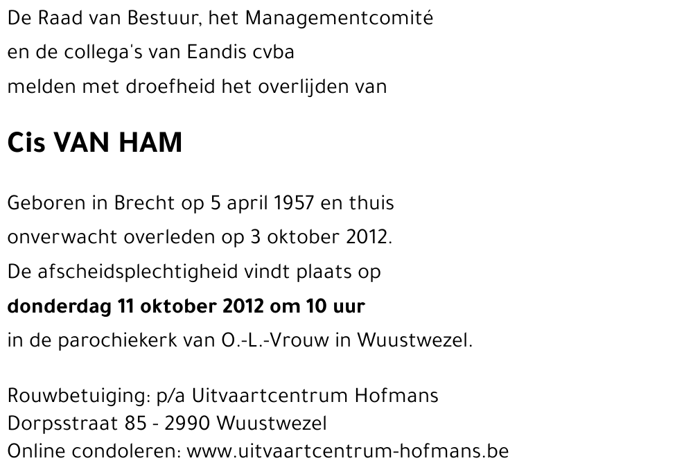 Cis VAN HAM
