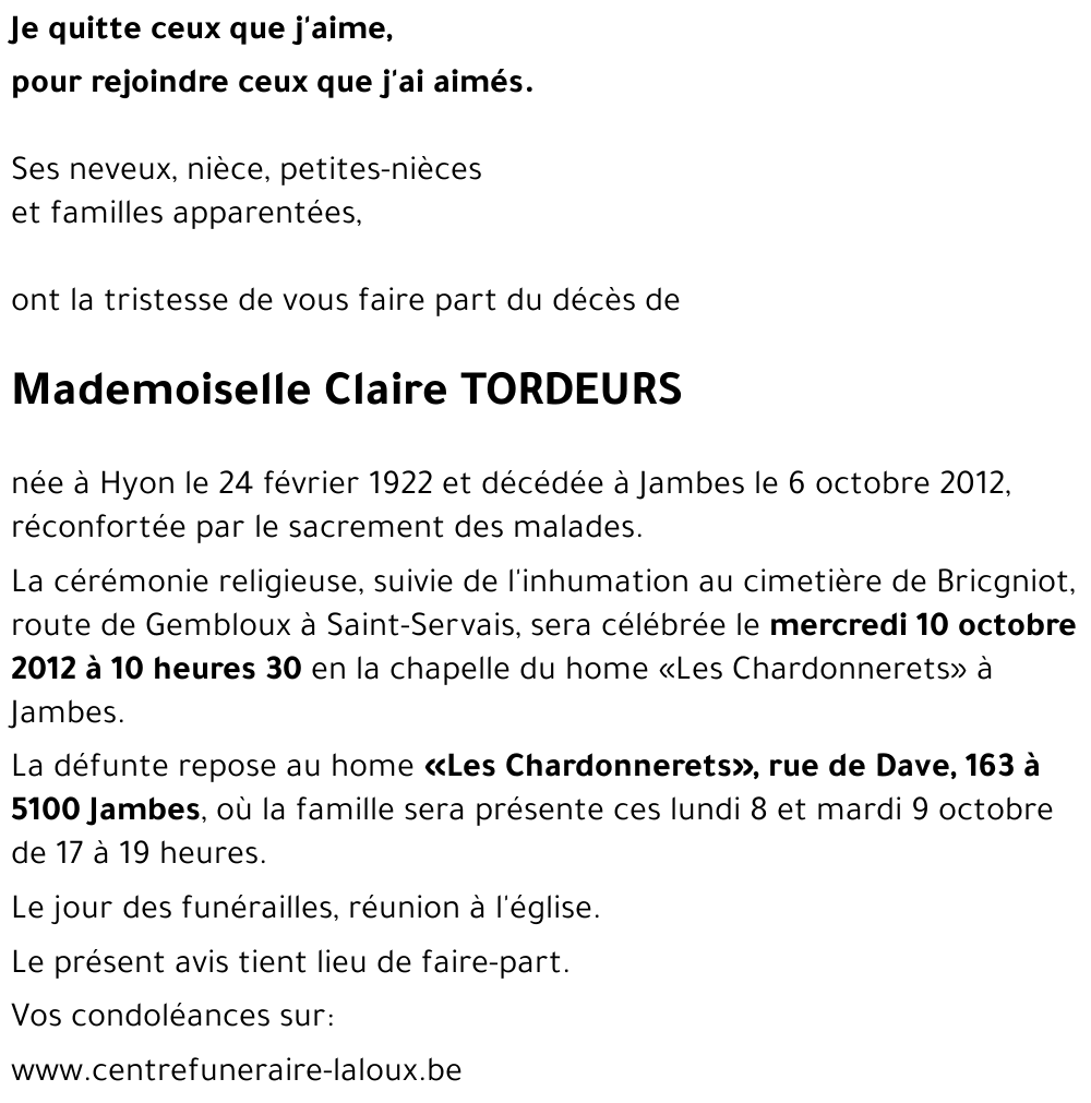 Claire TORDEURS