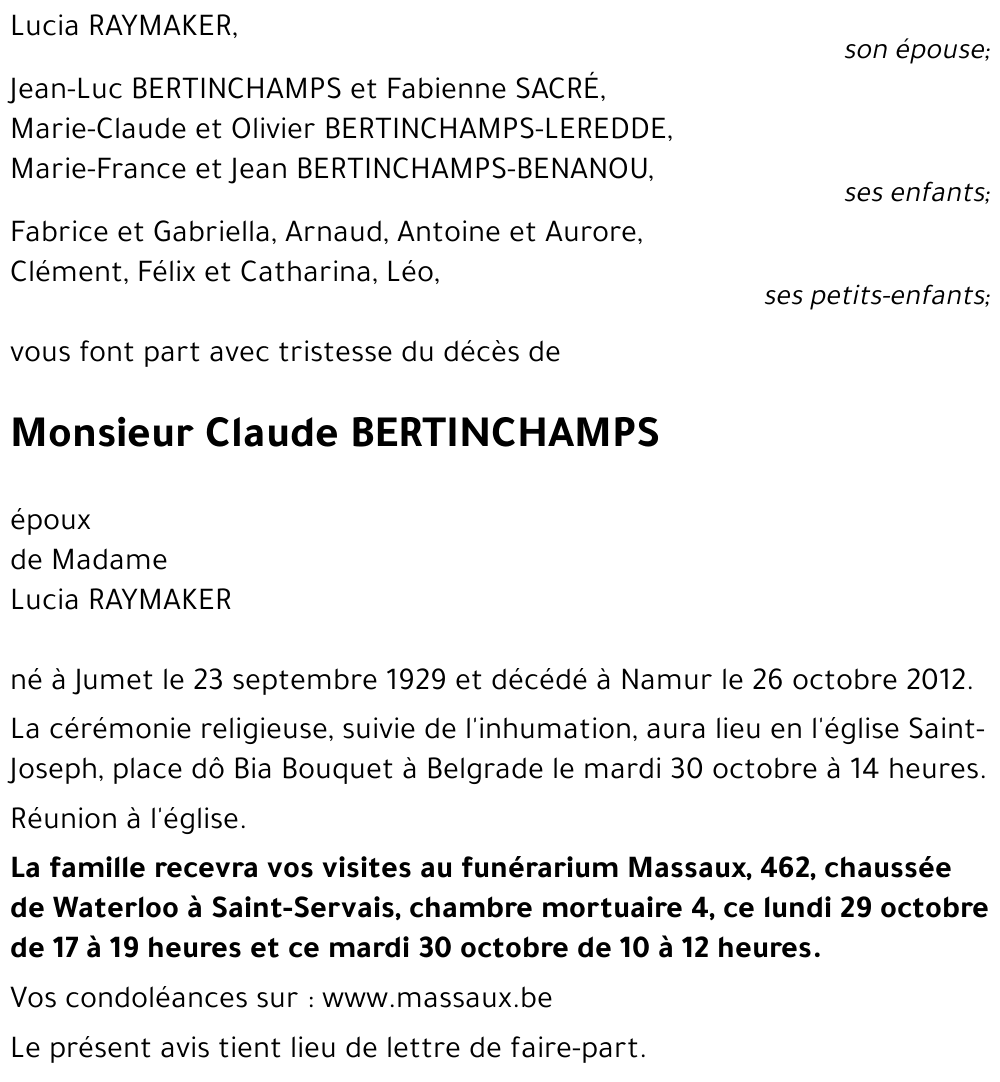 Claude BERTINCHAMPS