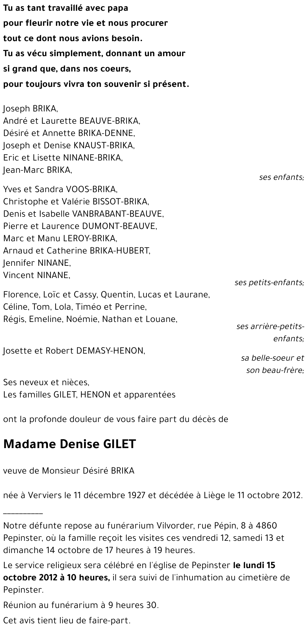 Denise GILET