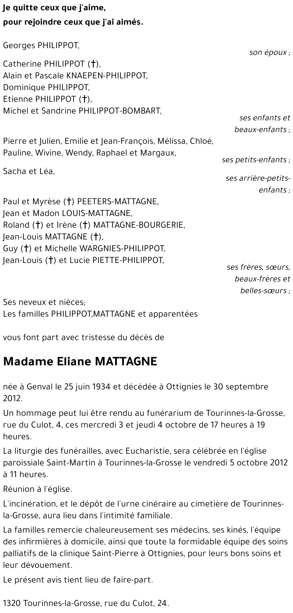 Eliane MATTAGNE