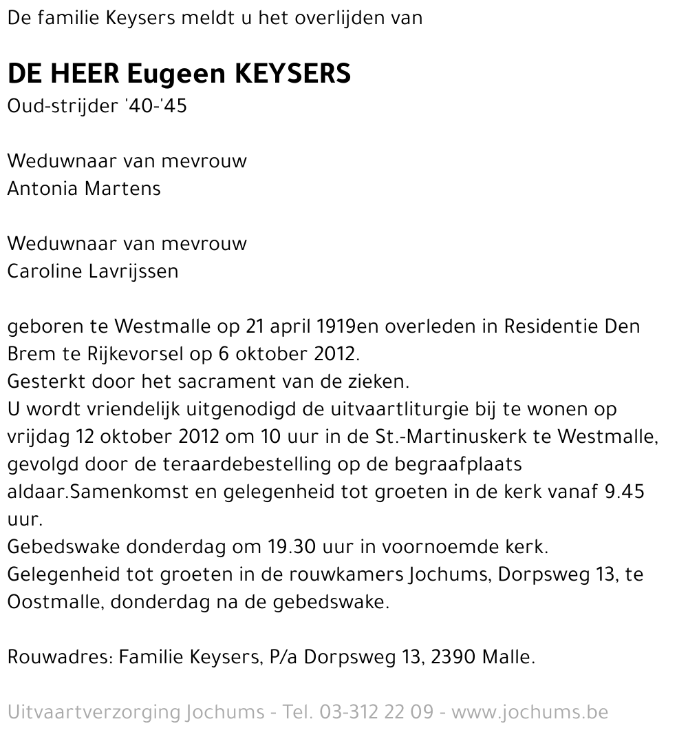 Eugeen Keysers