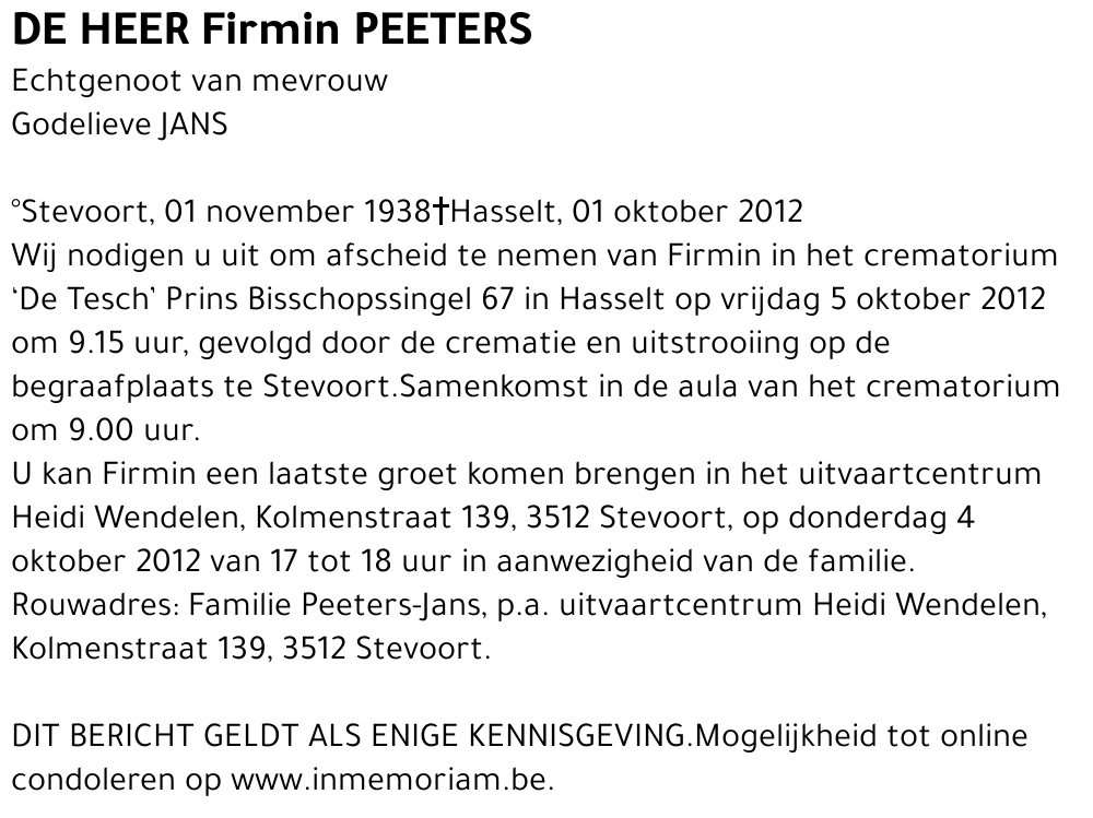 Firmin PEETERS