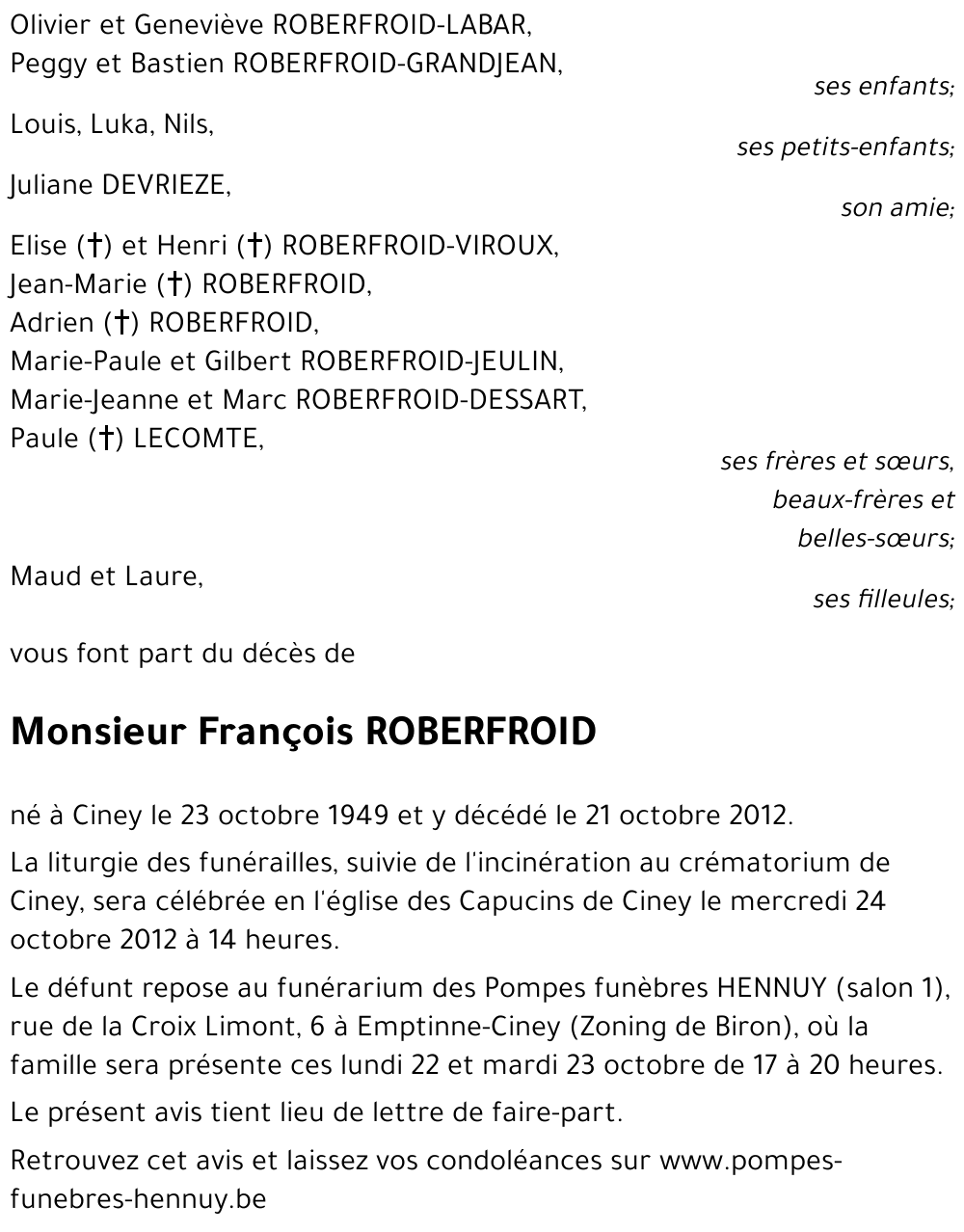 François ROBERFROID