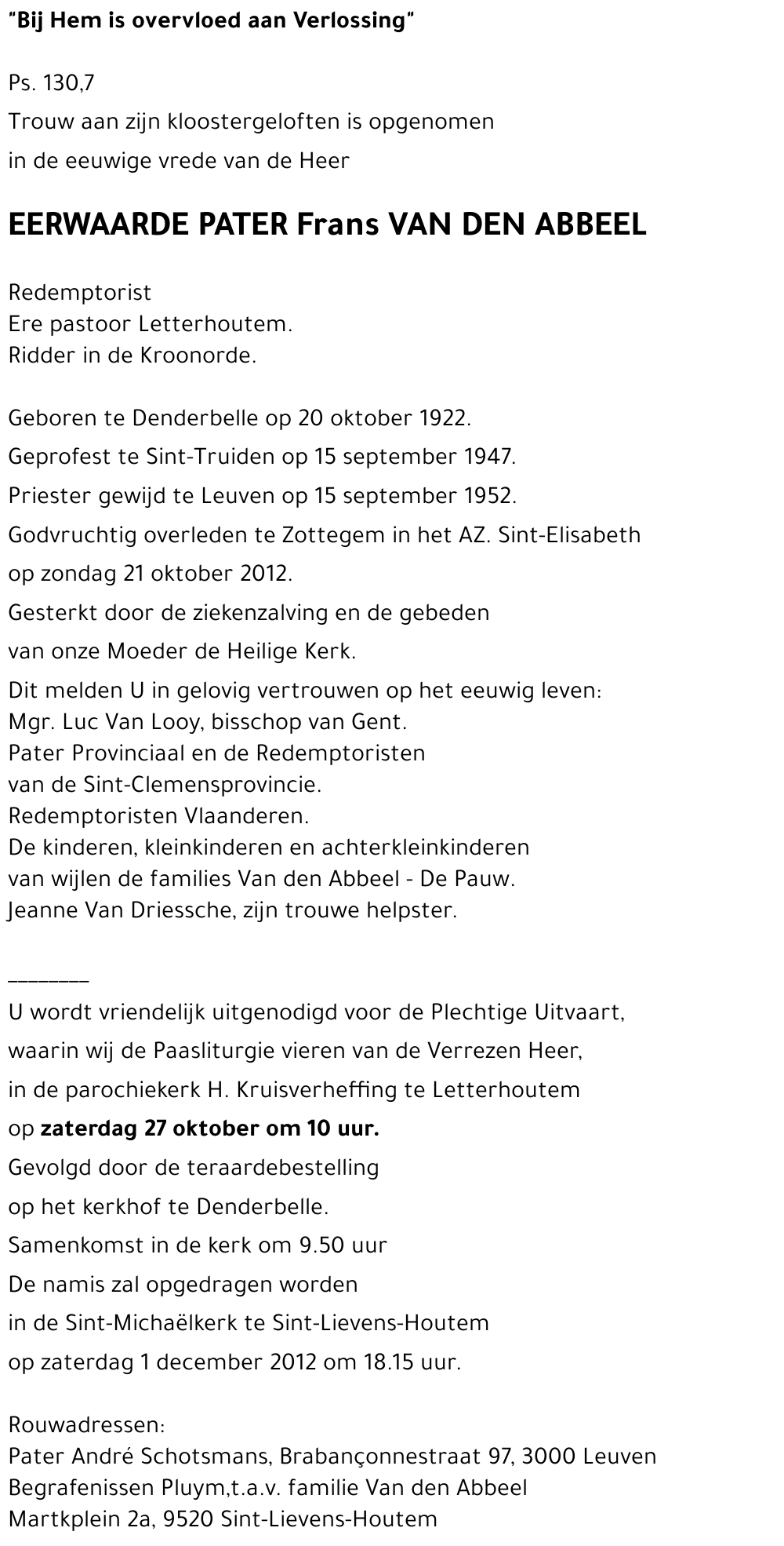 Frans VAN DEN ABBEEL