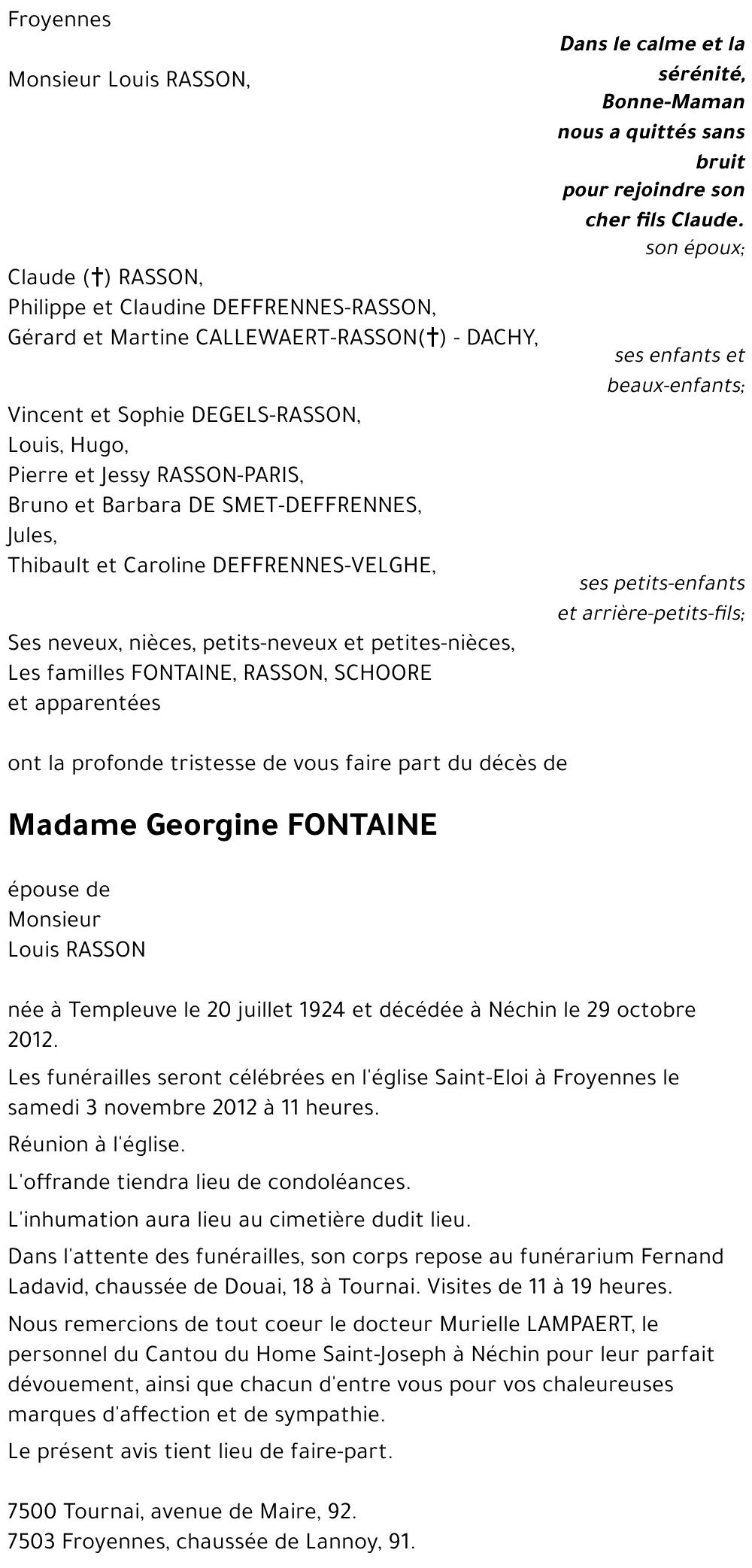 Georgine FONTAINE