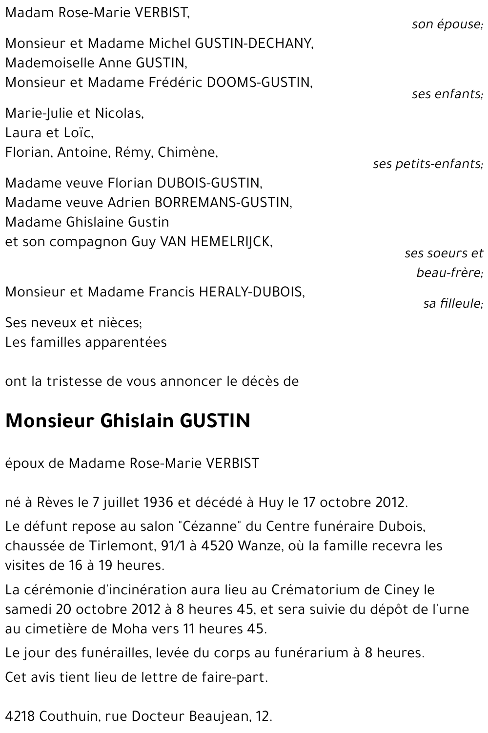 Ghislain GUSTIN