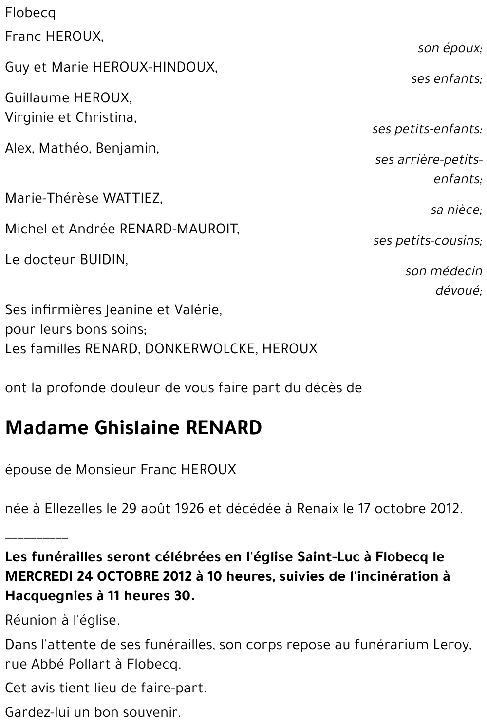 Ghislaine RENARD