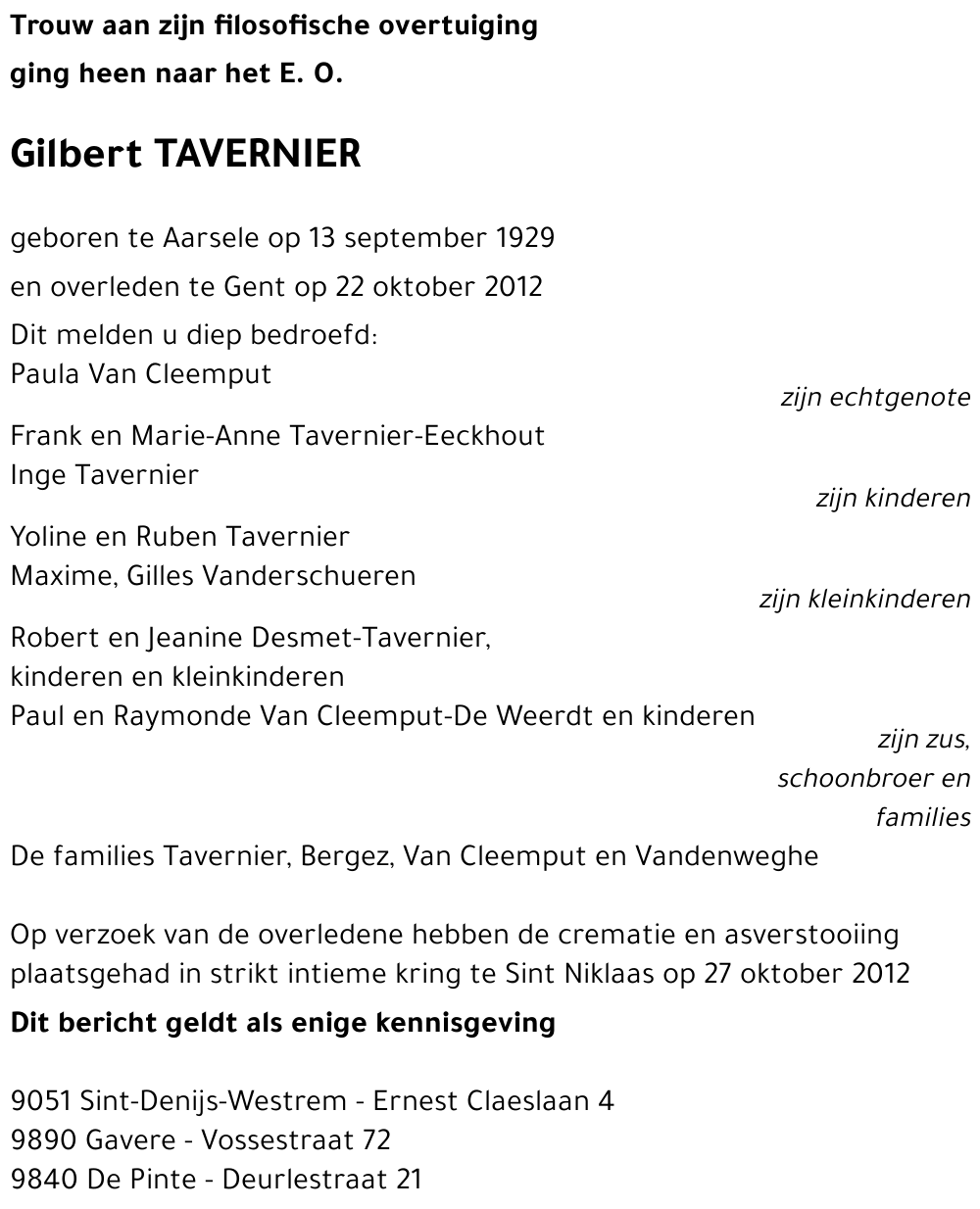 Gilbert TAVERNIER