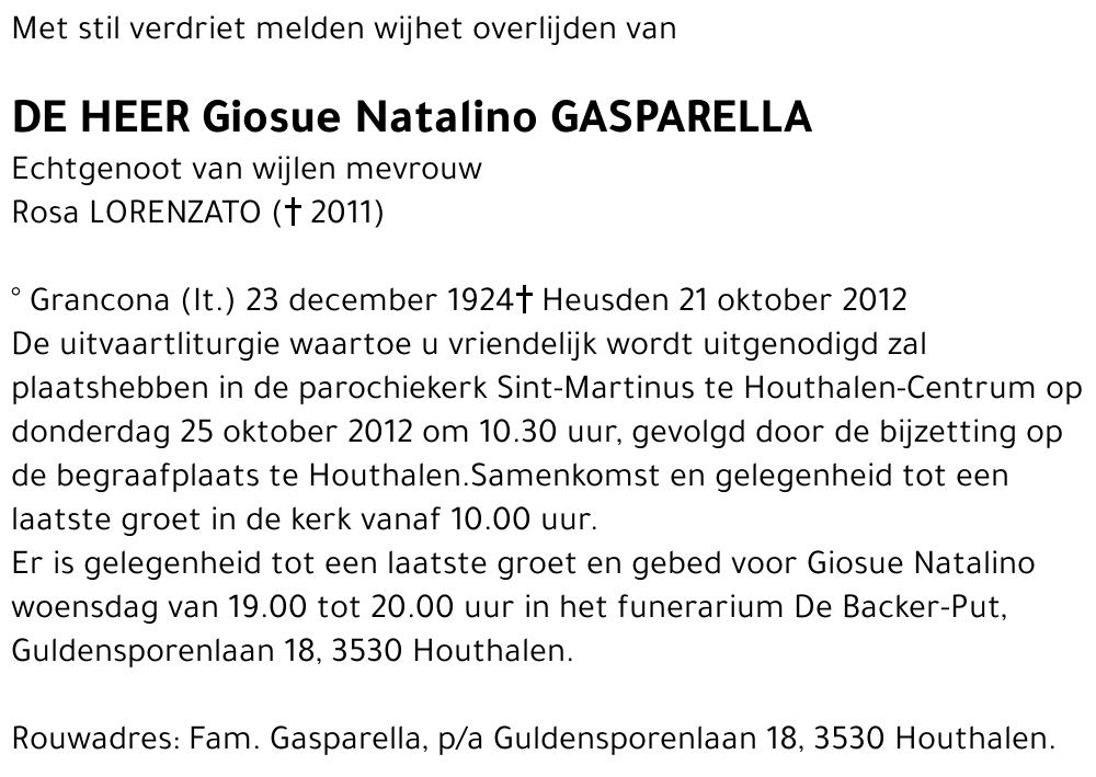 Giosue Natalino GASPARELLA