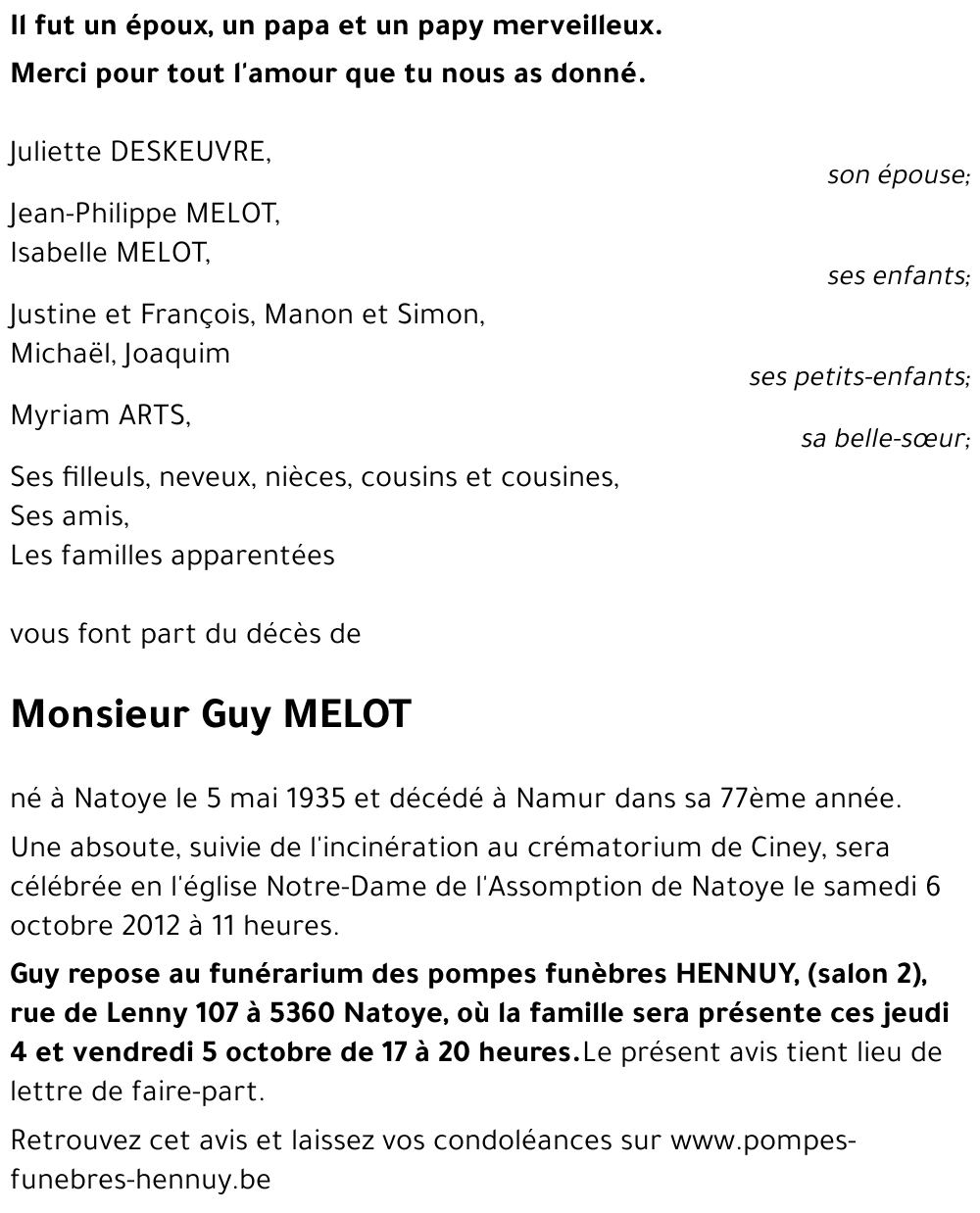 Guy MELOT