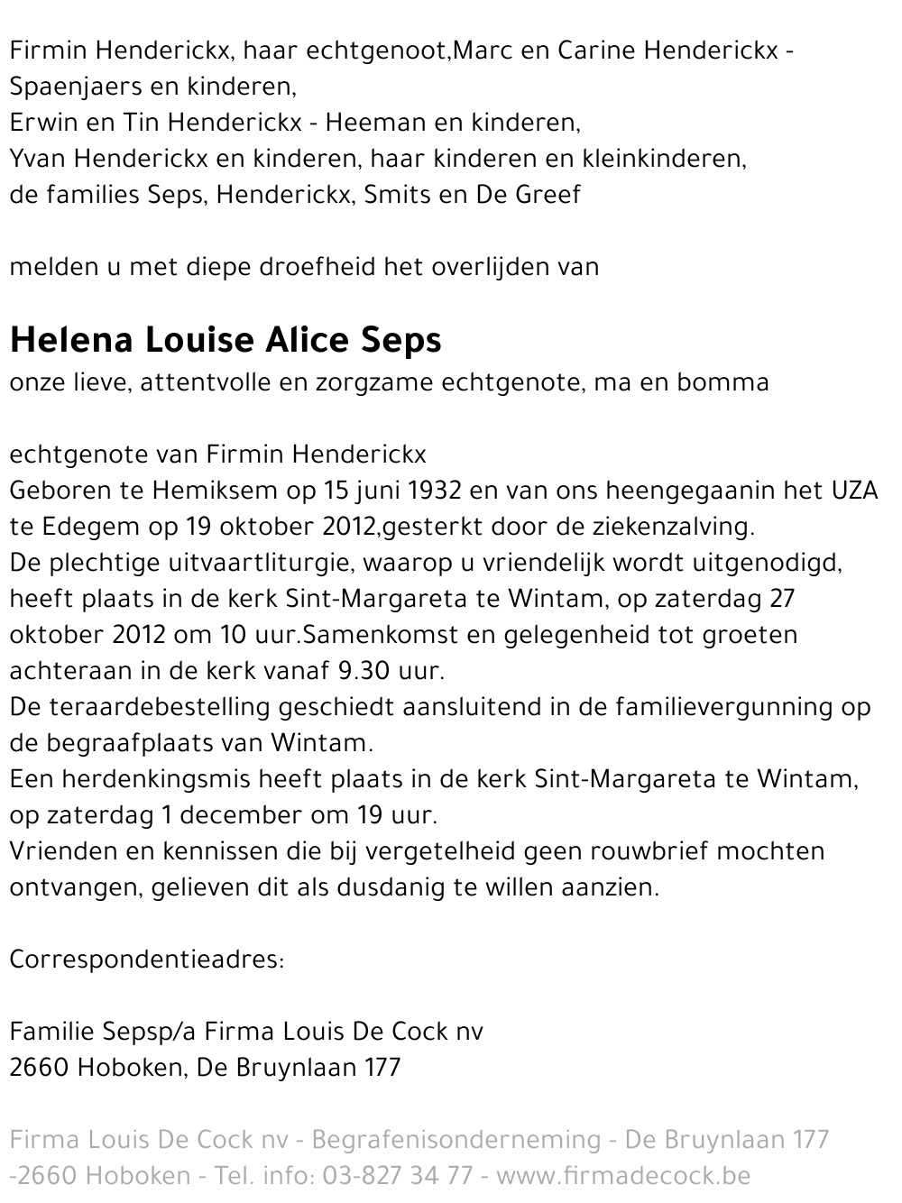 Helena Louise Alice Seps