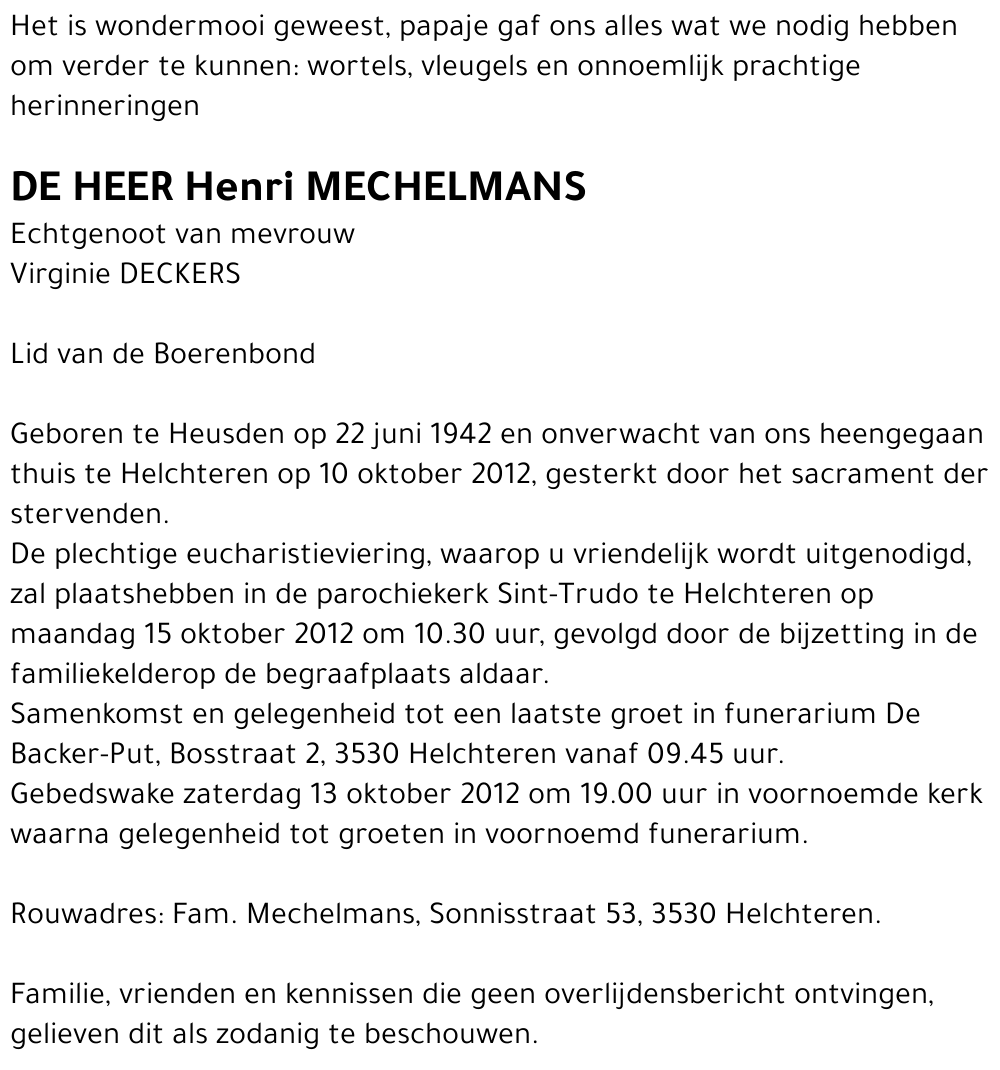 Henri MECHELMANS