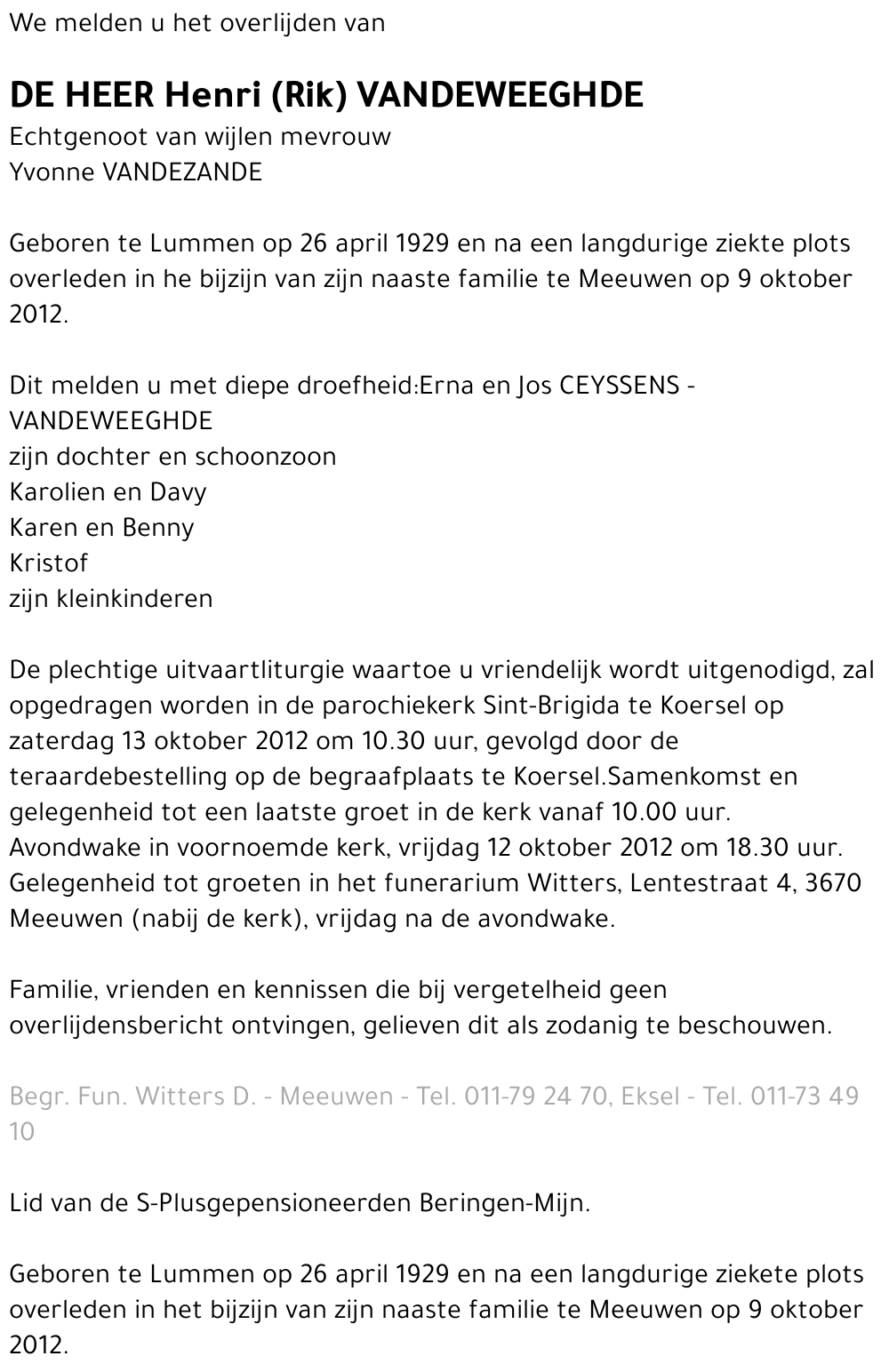 Henri (Rik) Vandeweeghde