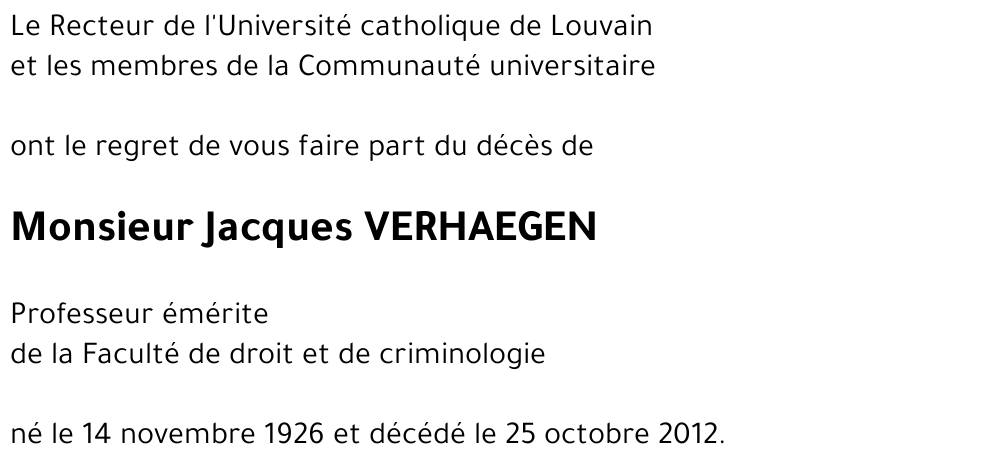 Jacques VERHAEGEN