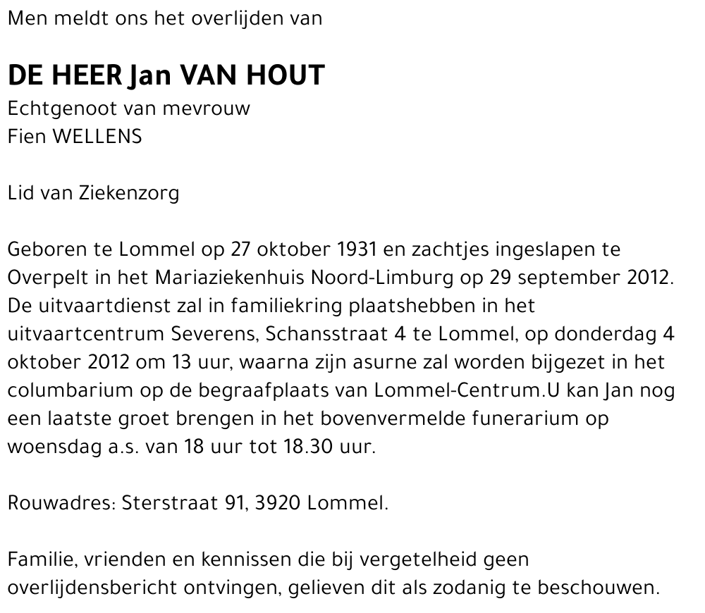 Jan Van Hout