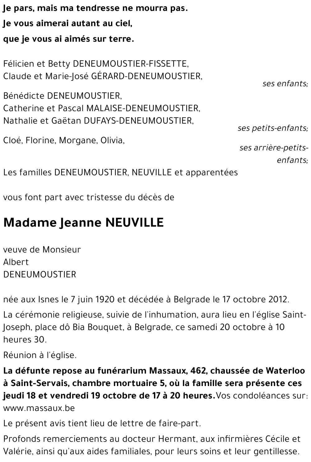 Jeanne NEUVILLE