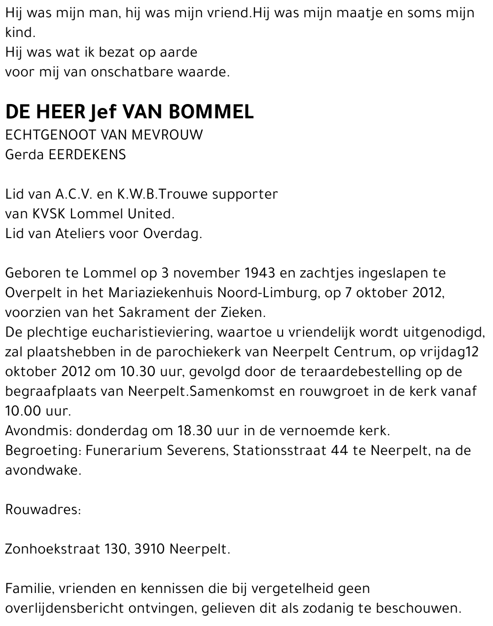 Jef Van Bommel