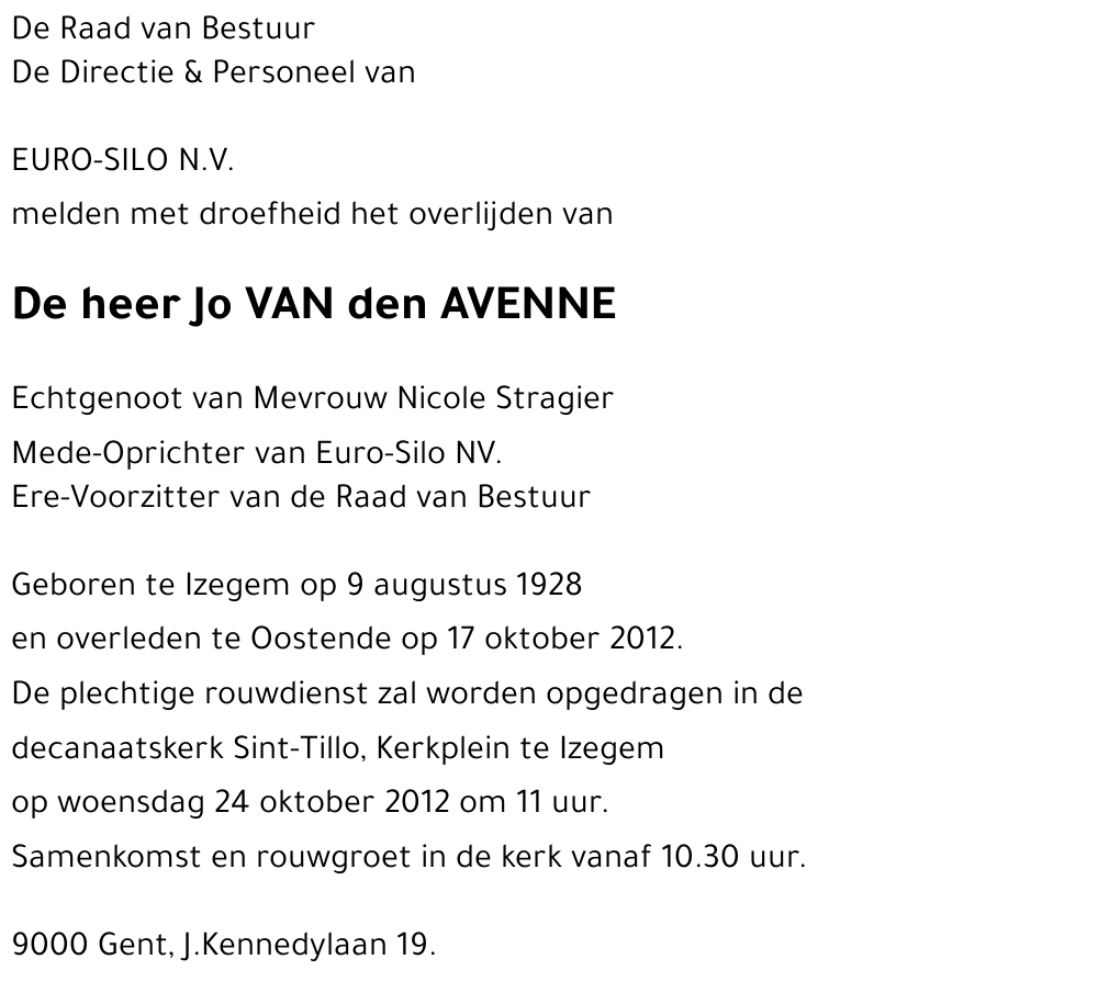 Jo VAN den AVENNE