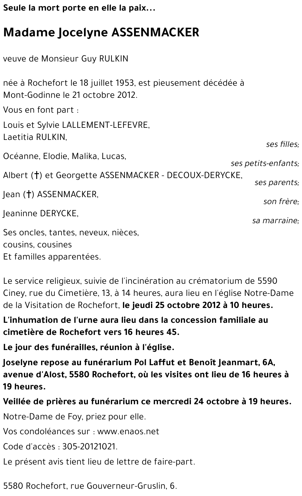 Jocelyne ASSENMACKER