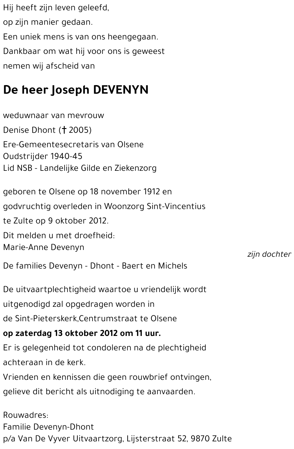 Joseph DEVENYN