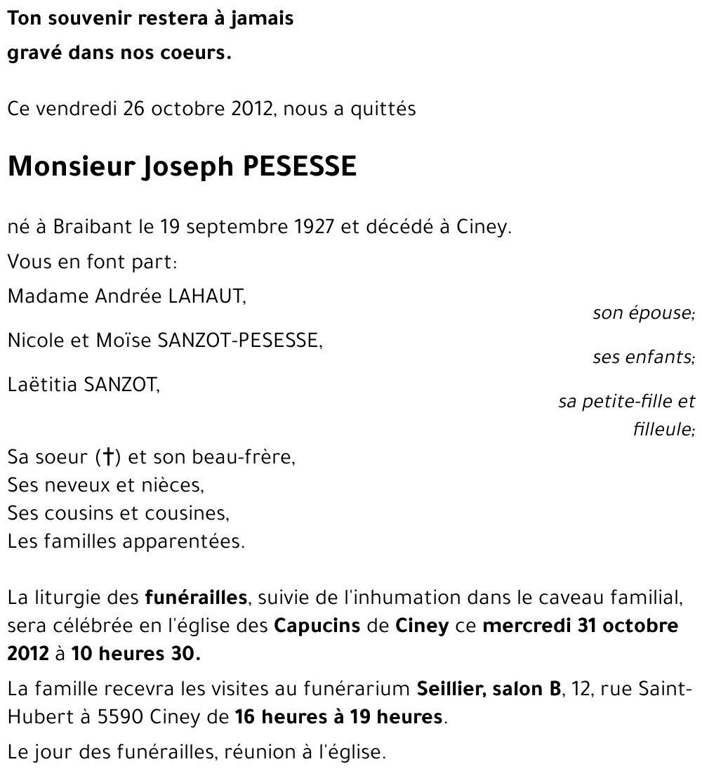 Joseph PESESSE